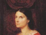 George Frederick watts,O.M.,R.A. Portrait of Lady Wolverton,nee Georgiana Tufnell,half length,earing a red dress (mk37) Sweden oil painting artist